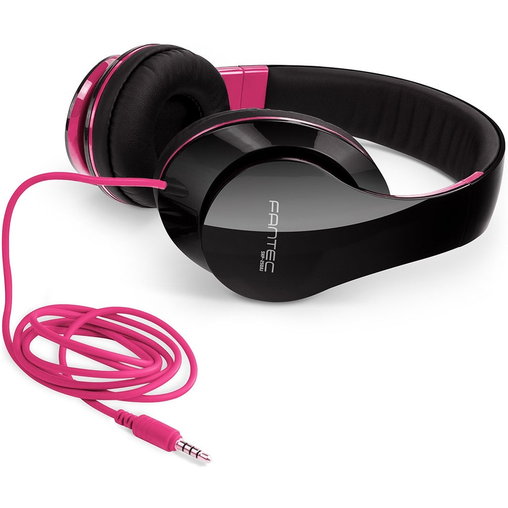 Fantec SHP-250AJ-PK Kopfhörer, Schwarz-Pink (1690)-0