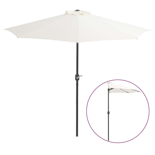 NNEVL Balcony Parasol with Aluminium Pole Sand 270x135 cm Half
