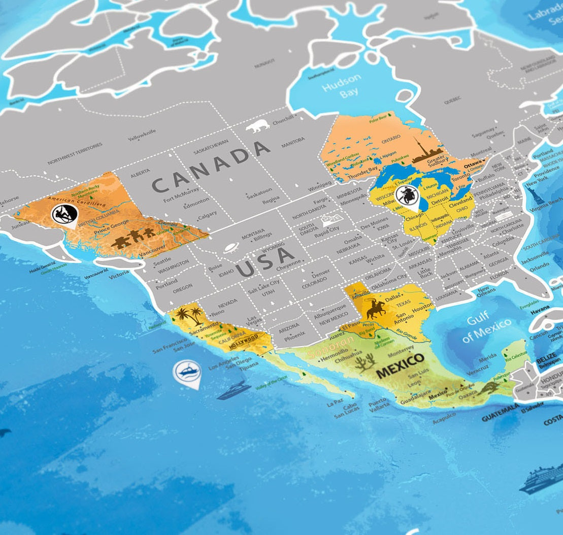 Scratch Off World Map Silver (88 x 62 cm)