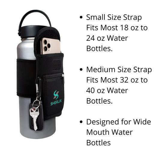 BLACK SHERLIX WATER BOTTLE HOLDER 18 - 40 oz