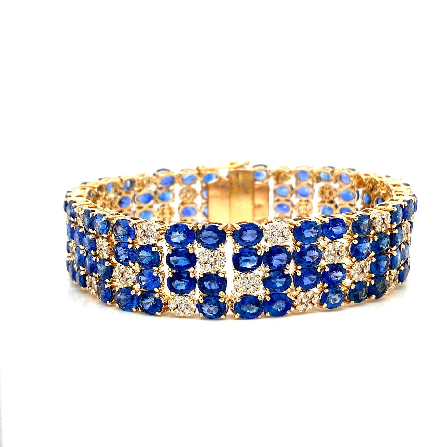 Sapphire and Diamond Bracelet in 14K Yellow Gold - KGD 41294