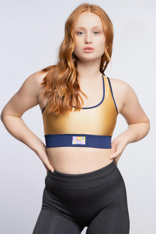 Soutien-gorge sport - Or et marine (VENTE FINALE)