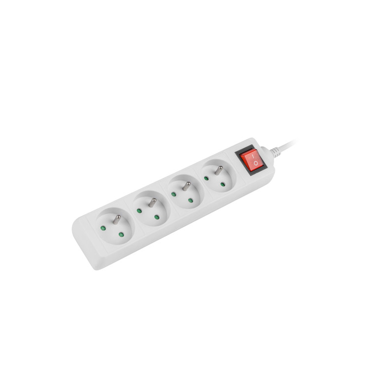 Lanberg PS1-04E-0150-W Steckdosenleiste 4 Steckdosen 1,5 m weiß (PS1-04E-0150-W)-0