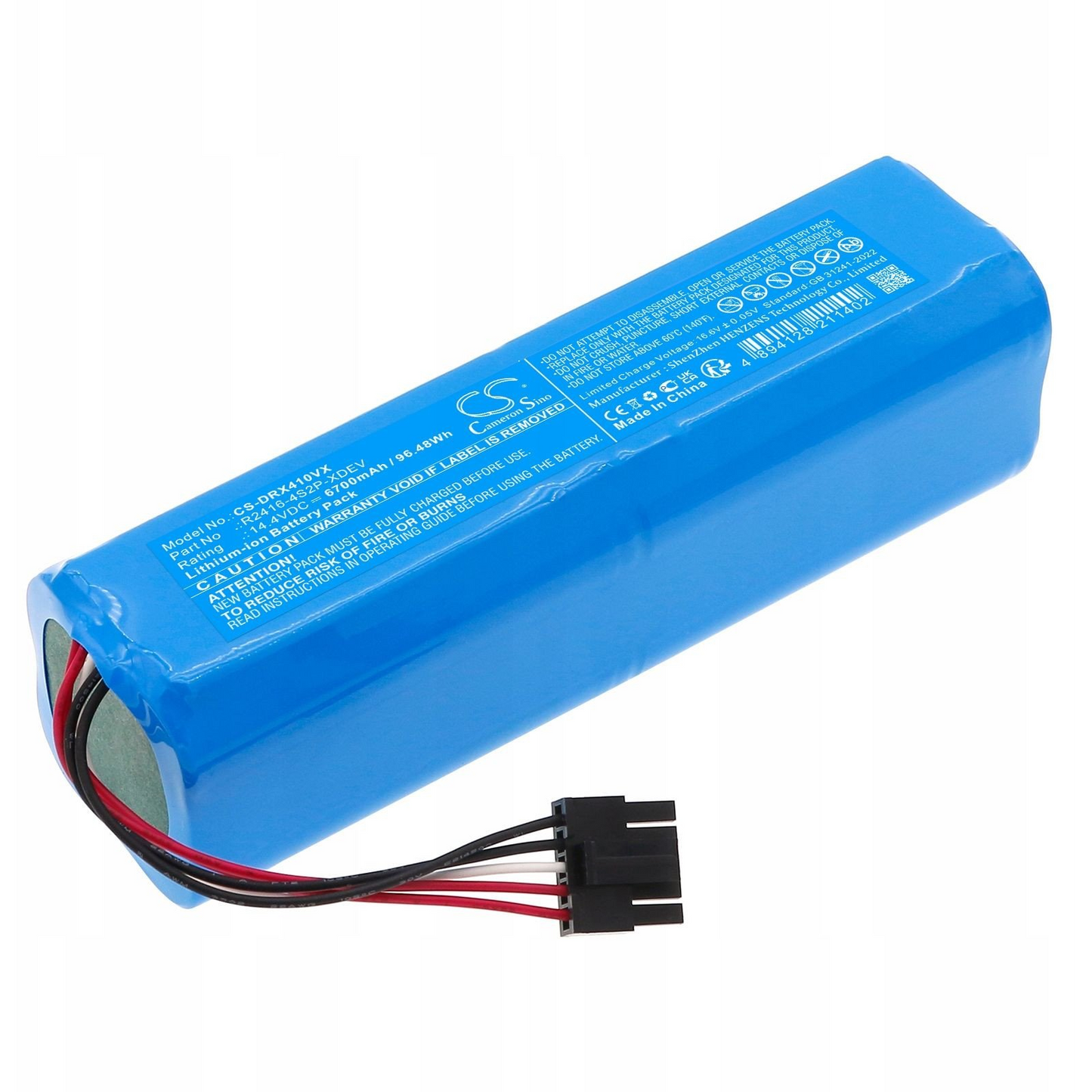Cameron Sino Li-Ion Akkumulator 14.4V / 6700mAh, kompatibel mit Dreame R2416-4s2p-Xdev, Blau (SB9891)-0