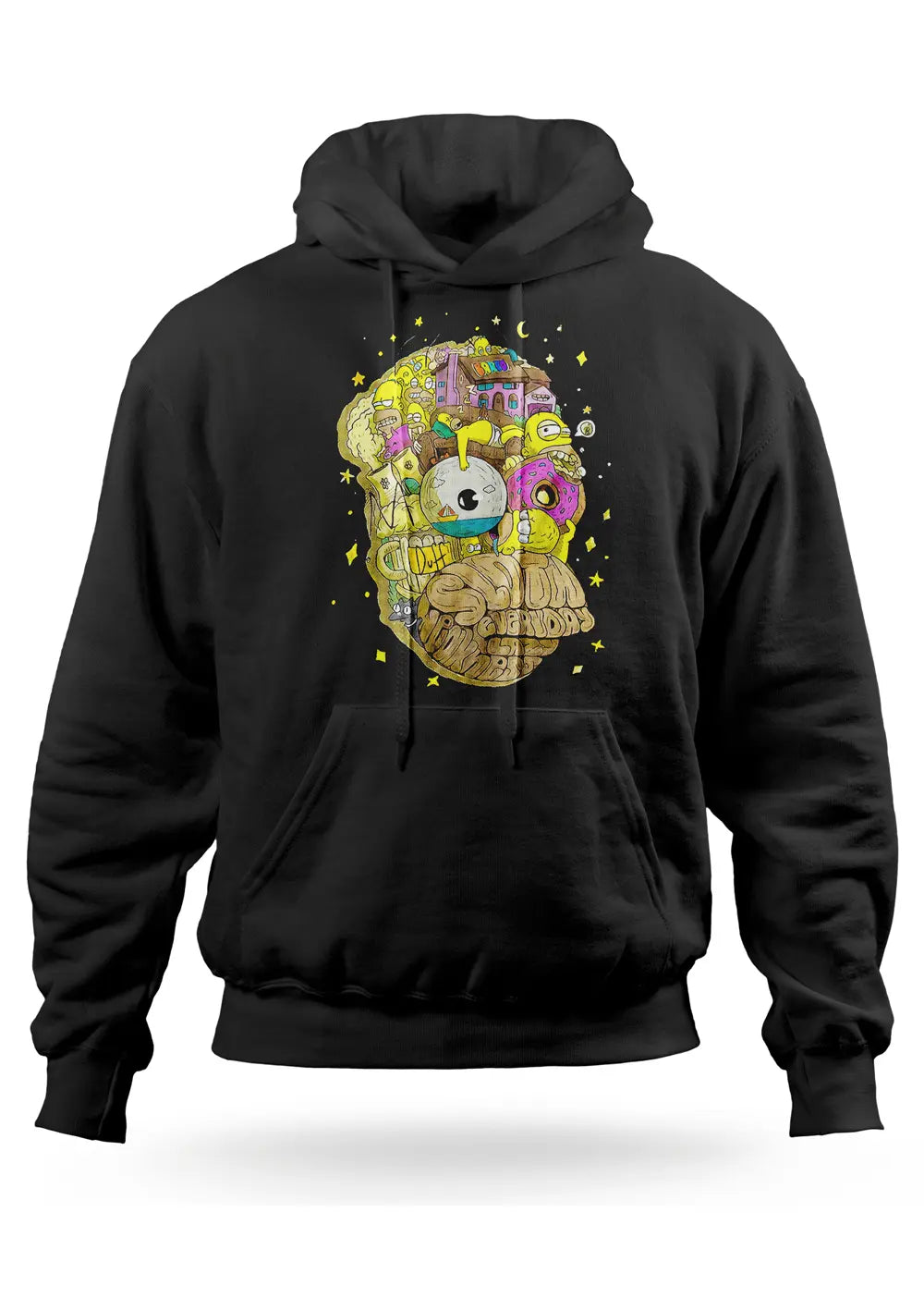 Felpa Con Cappuccio Homer Simpson Trip Psichedelico