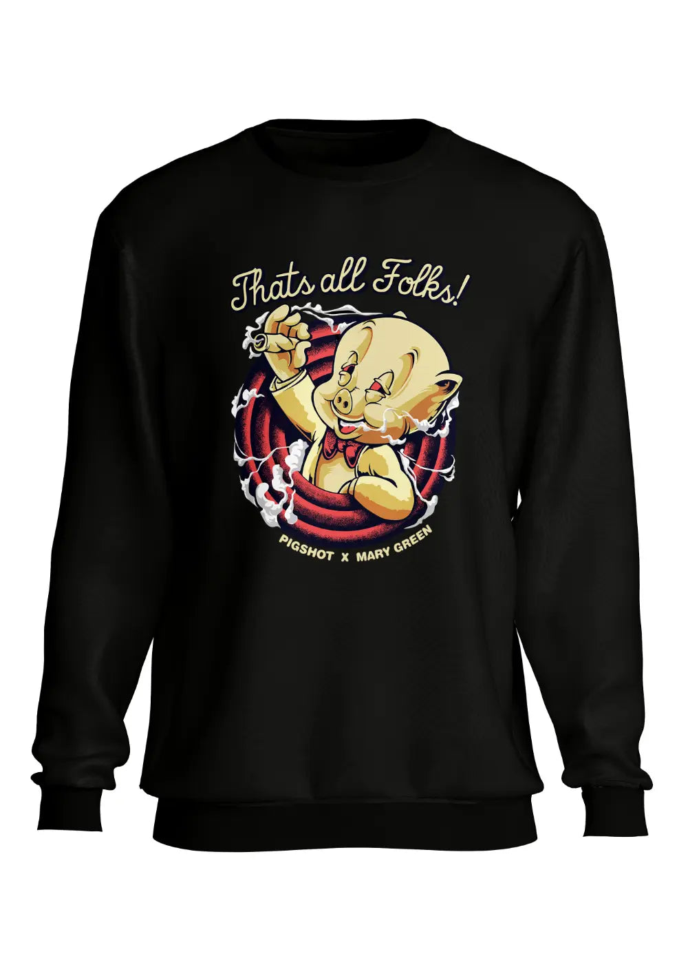 Felpa a Girocollo Looney Tunes That's All Folks Funny