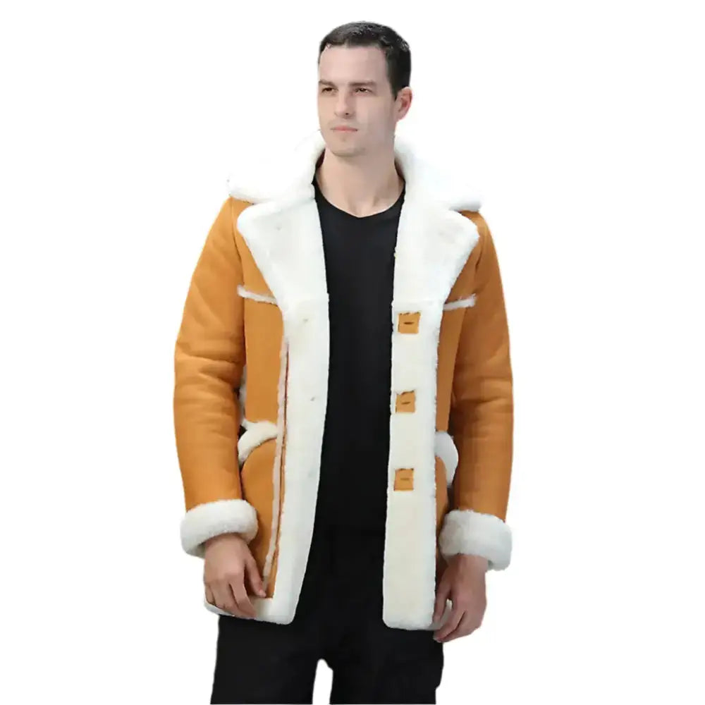 Men's Yellow Shearling B-7 Military Coat
