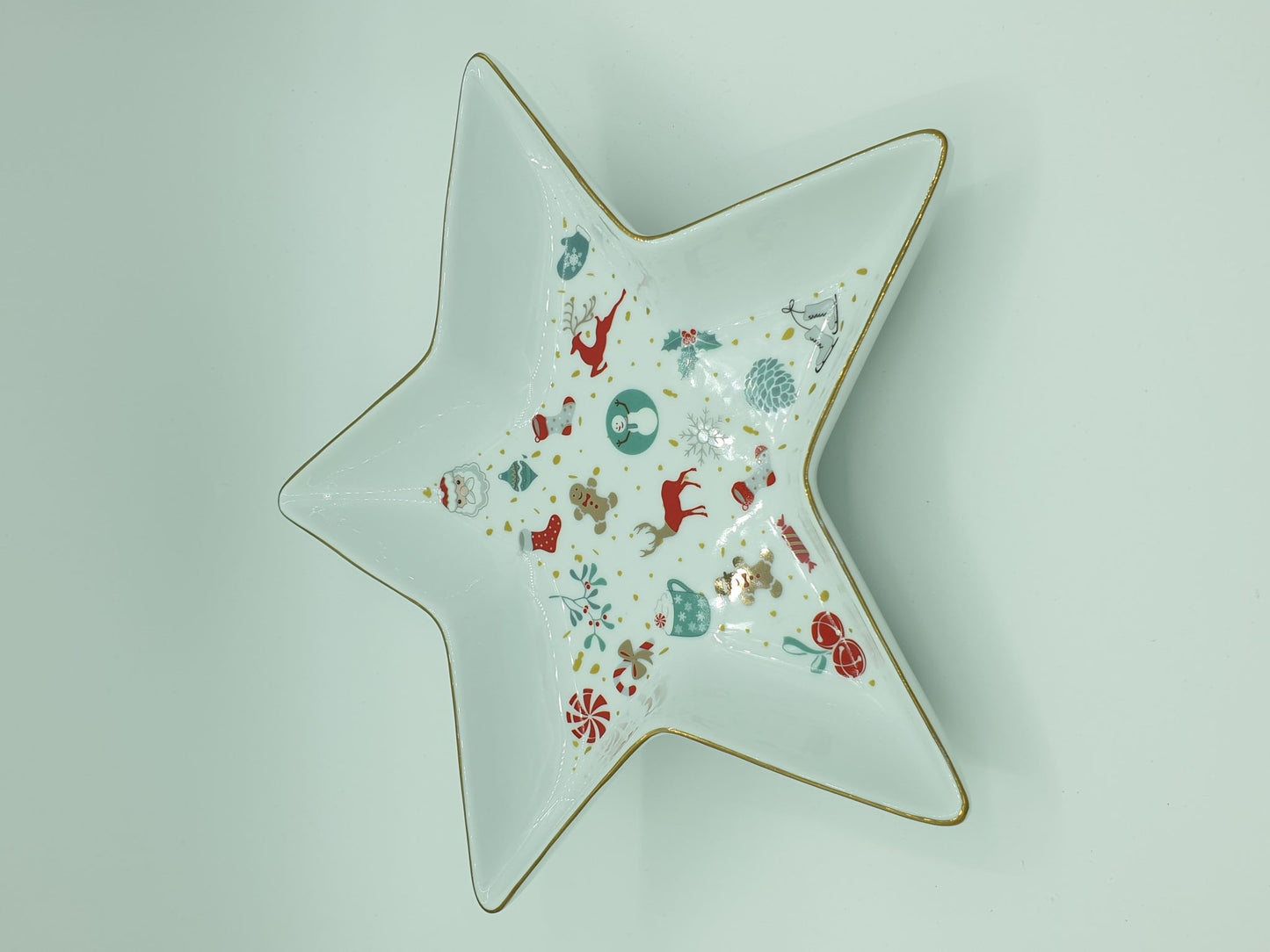 Christmas Greeting Star Shaped Tray