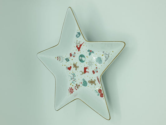 Christmas Greeting Star Shaped Tray