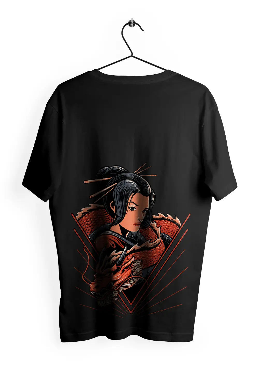 T-shirt Maglietta Geisha Dragone Giapponese Urban Style