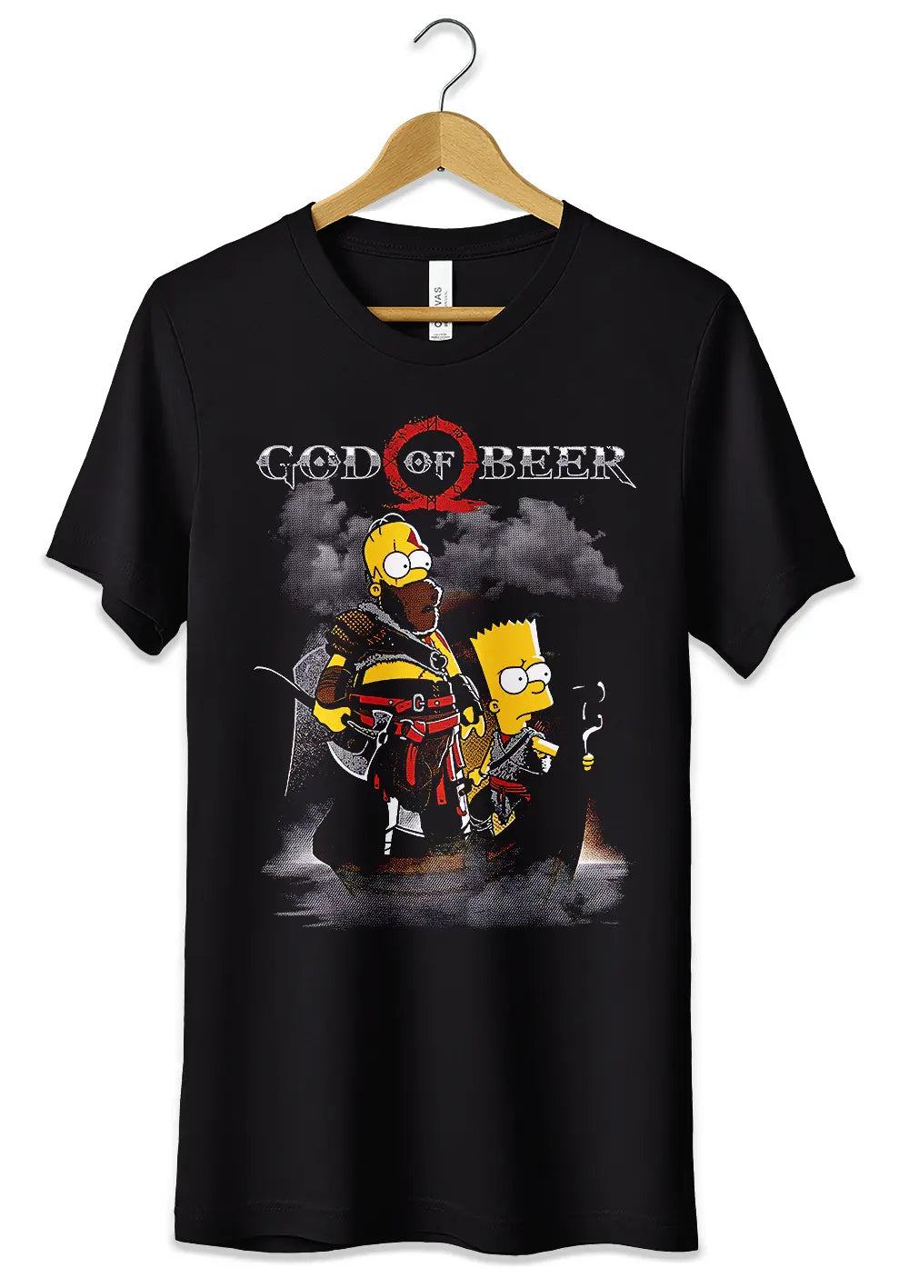 T-Shirt Maglietta Homer Bart Simpson God Of Beer
