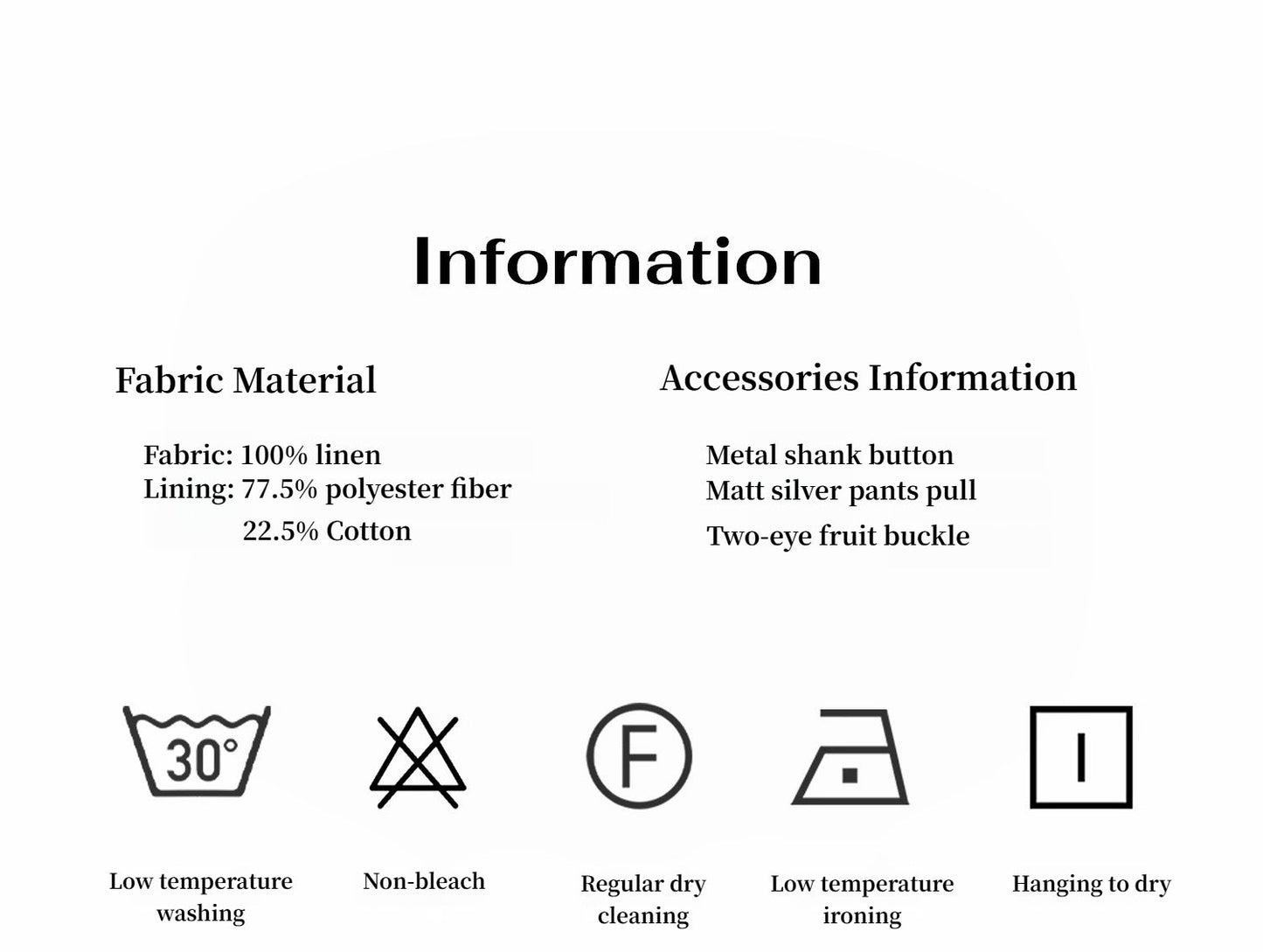 Old Money Style Linen Cut Scimitar Pants"Weiss Love Letter"