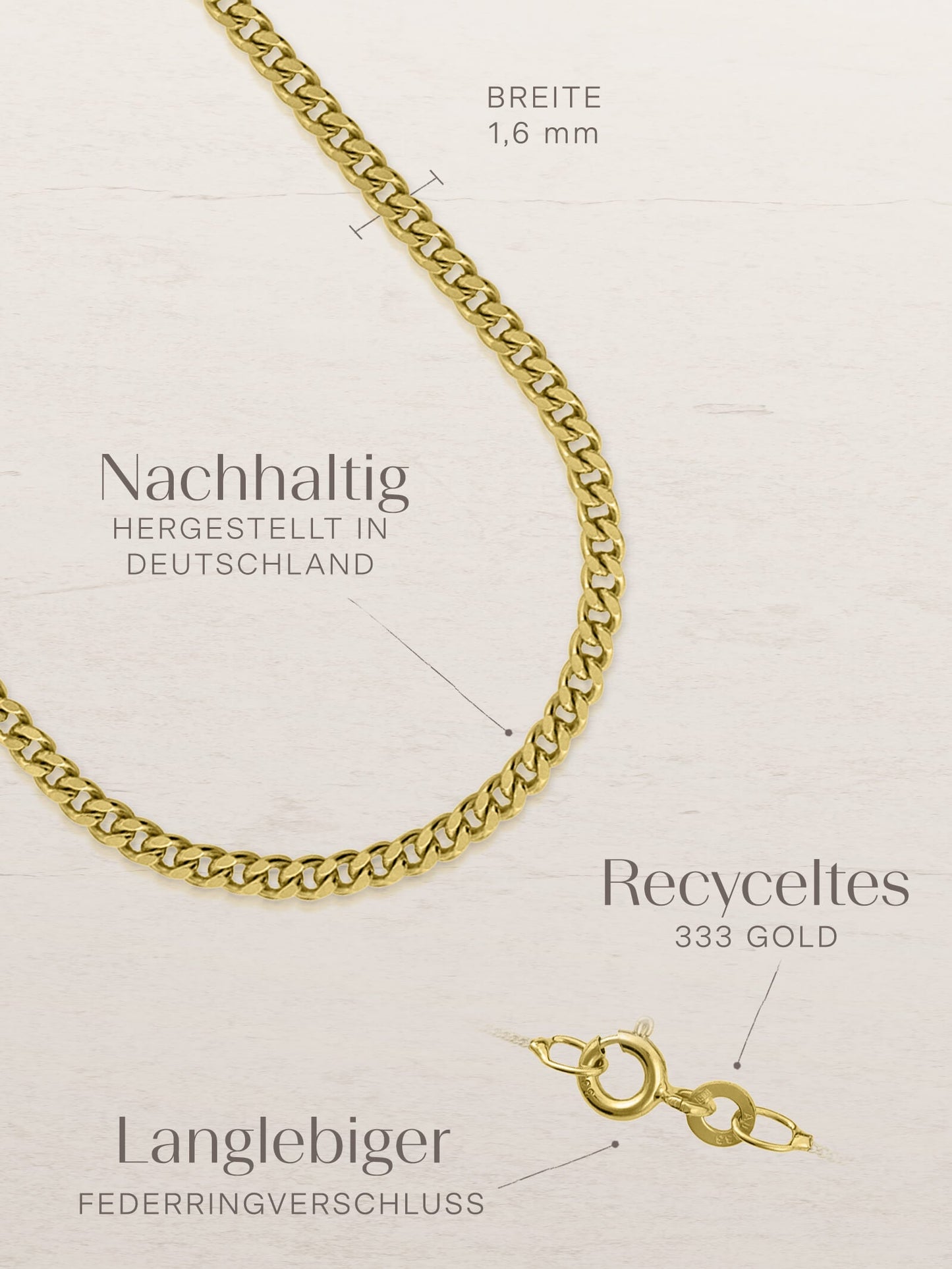 Panzerkette TIMELESS Dezent 8k Gold