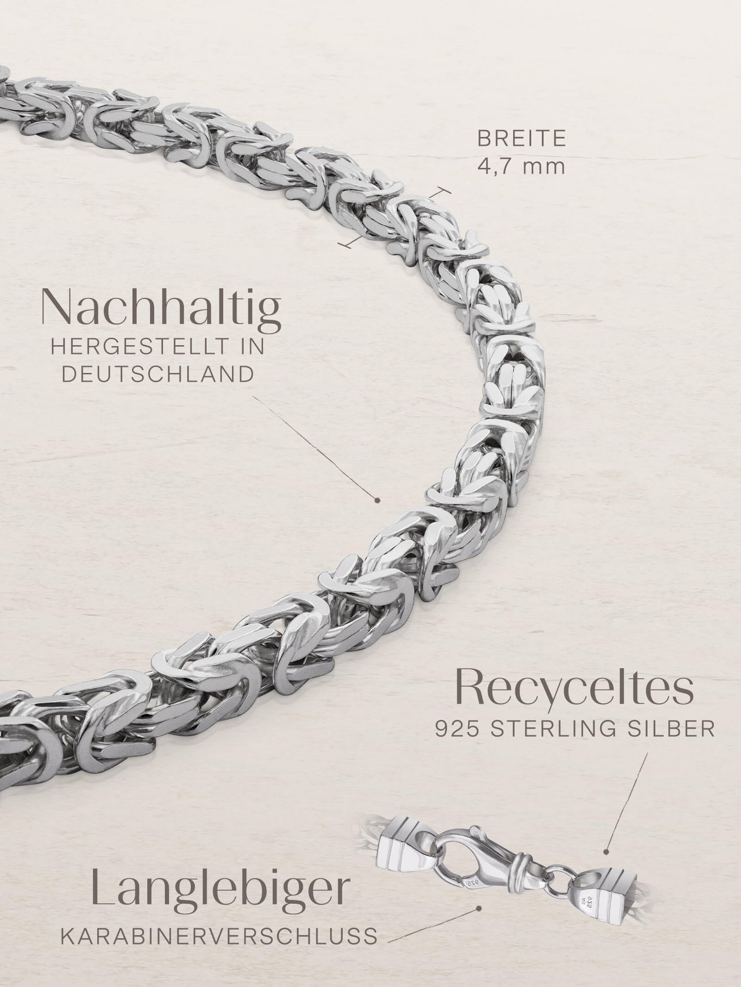 Armband Königskette ROYAL Modern Silber