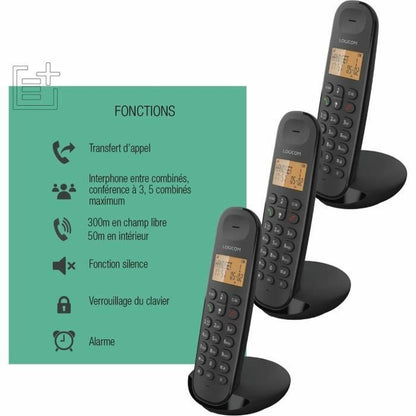 Wireless Phone Logicom ILOA 350 TRIO Schwarz