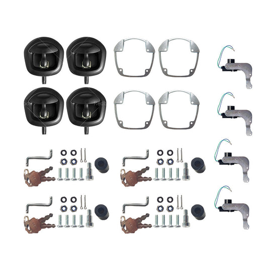 4x Power Operated Whale Tail T-Handle Folding Lock Suitable For Trailer Canopy Black DC 12V