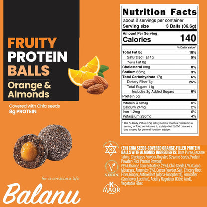 Fruity Protein Bällchen Orange & Mandeln 55 Gr x 6