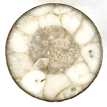 White Crystal Agate Cake Stand/Centrepiece/Display Stand/Tray 10" Round