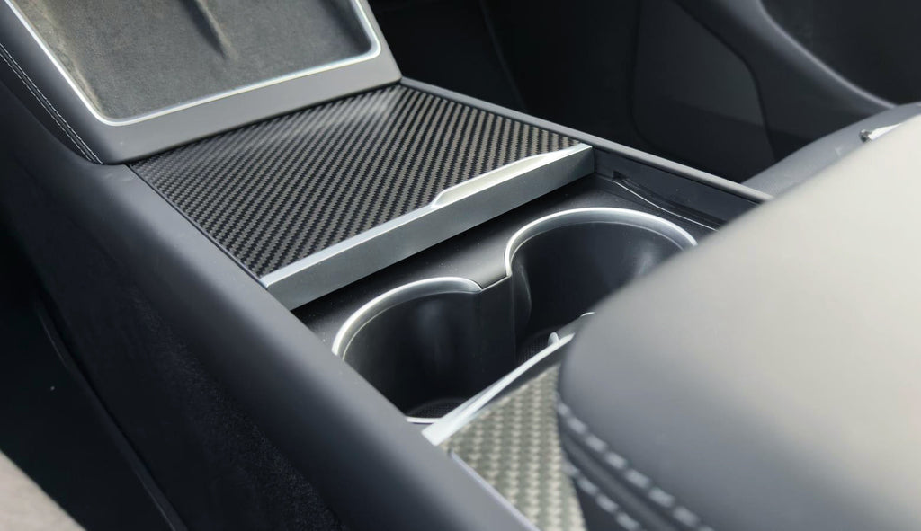 Echt-Carbon Mittelkonsolen-Cover für das Tesla Model 3/Y