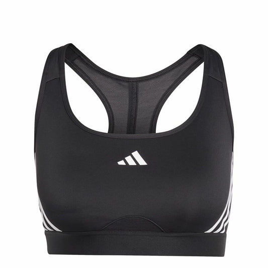 Adidas Essentials Powereact Mid Sports Bra Schwarz
