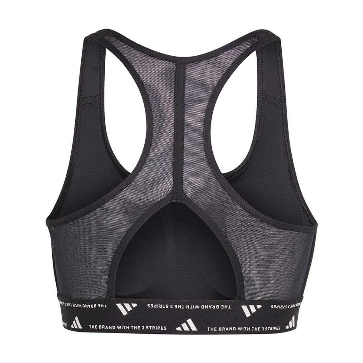 Adidas Essentials Powereact Mid Sports Bra Schwarz-7