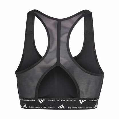 Adidas Essentials Powereact Mid Sports Bra Schwarz-7