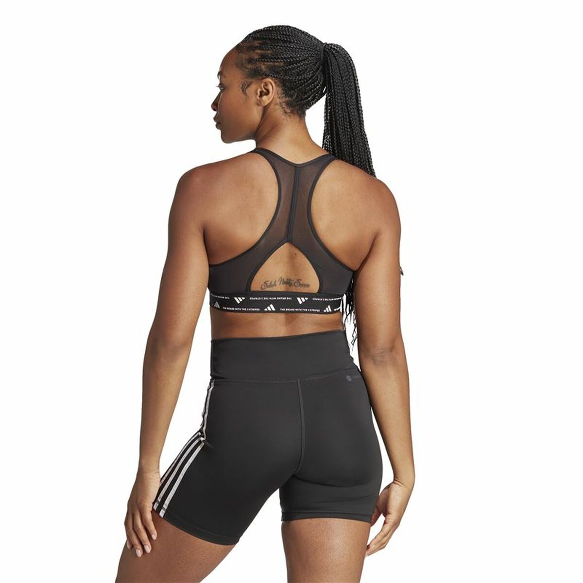 Adidas Essentials Powereact Mid Sports Bra - Schwarz