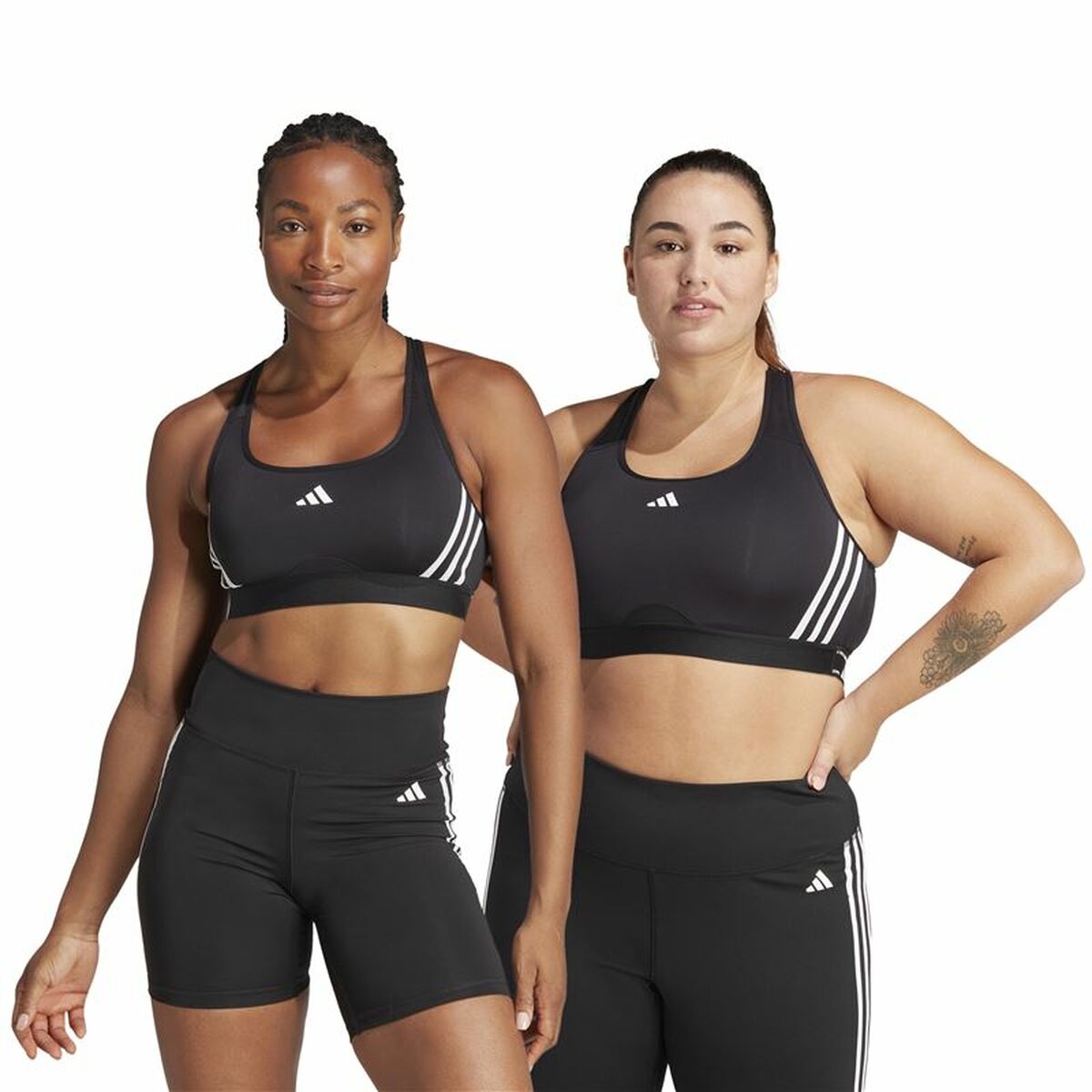 Adidas Essentials Powereact Mid Sports Bra - Schwarz
