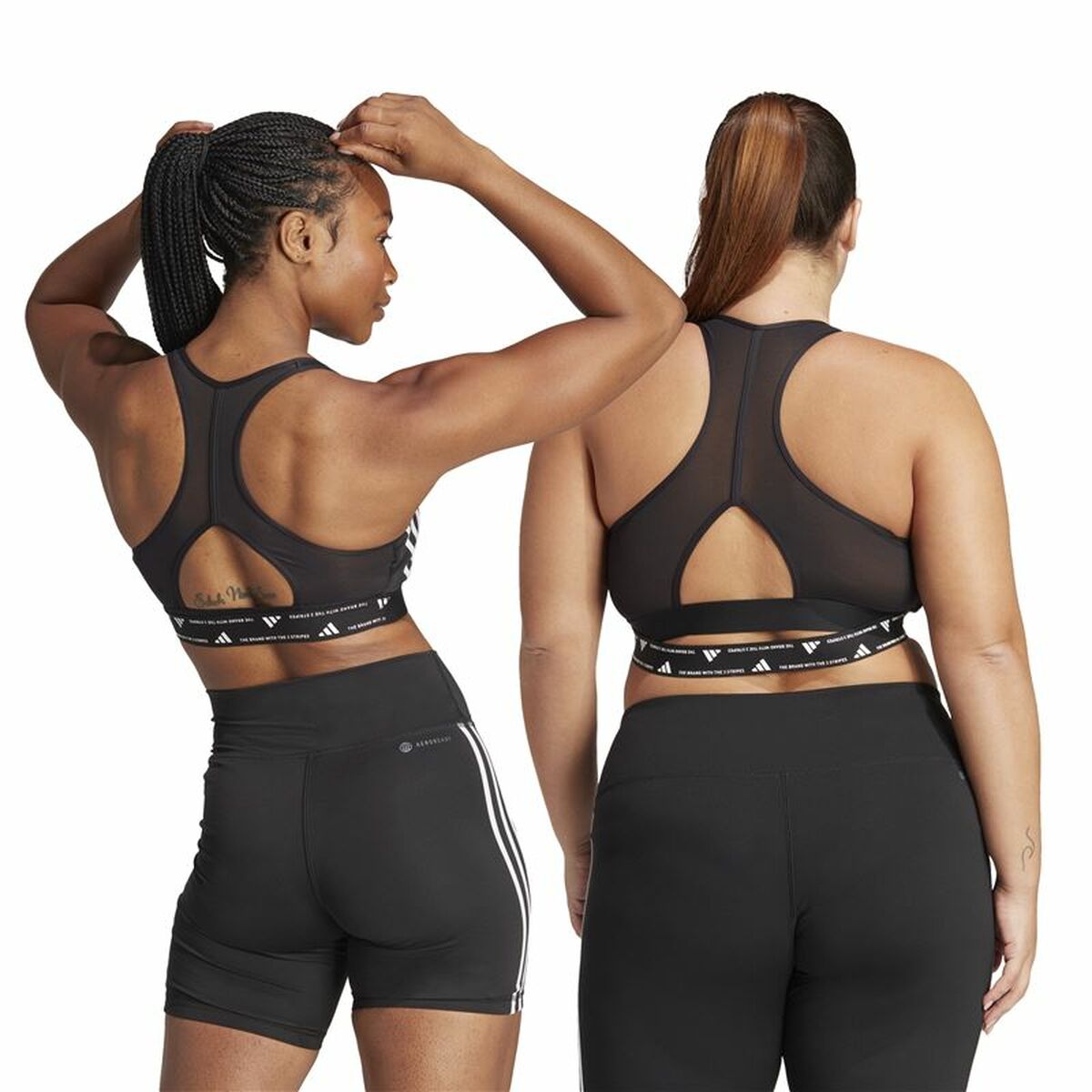 Adidas Essentials Powereact Mid Sports Bra - Schwarz