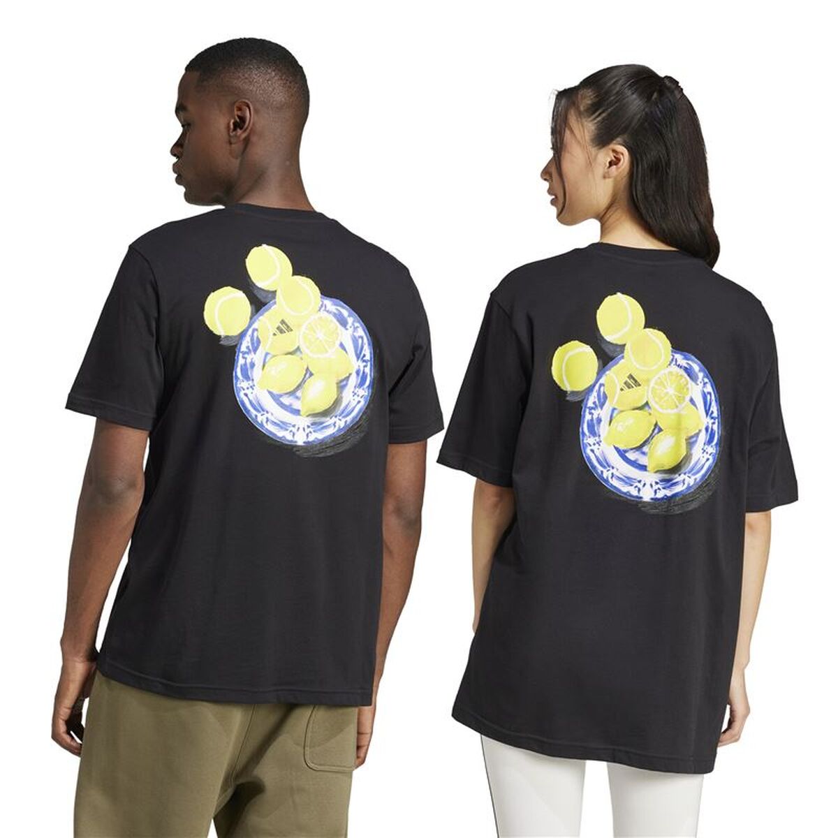 Herren-T-Shirt mit kurzen Ärmeln von Adidas Lemon Black-3