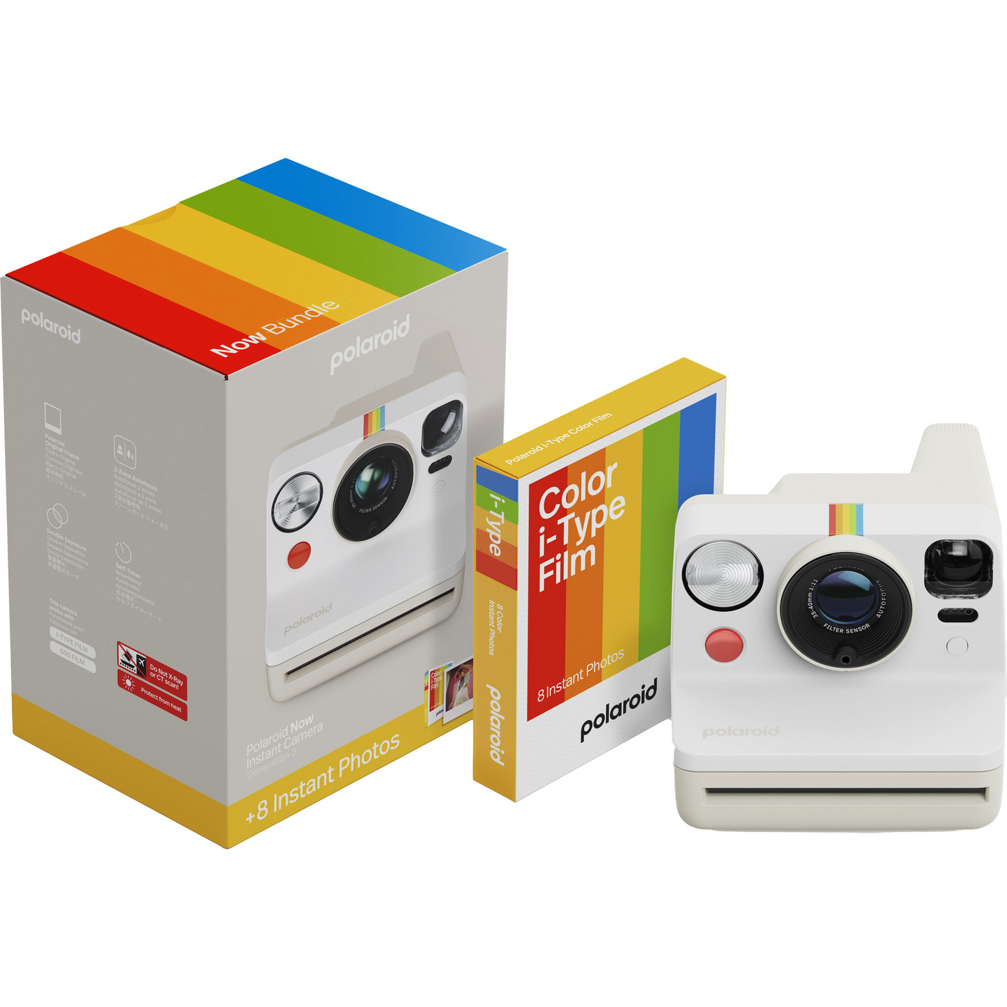 Polaroid Now Gen 3 Pebble We + farbiger Film (8 Fotos) (6573)-0