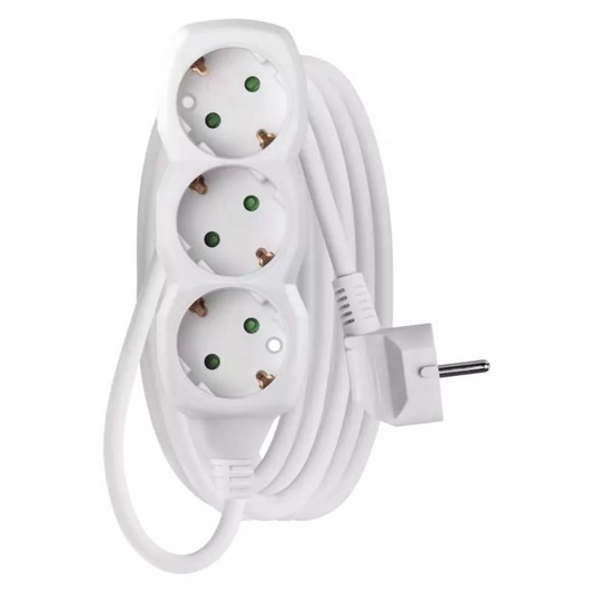 Elektrischer Verlängerungskabel 3 Steckdosen Schuko 3 Meter Kupferleiter 3x1,5mm 16A Emos (P0323R)-0