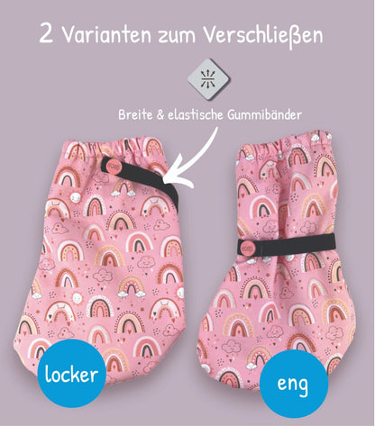 Regenfüßlinge mit Vlies - Regenbogen