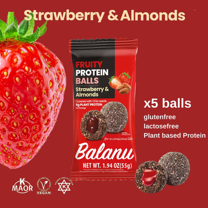 Balanu Fruity Protein Balls Strawberry & Almonds 55 g x 6