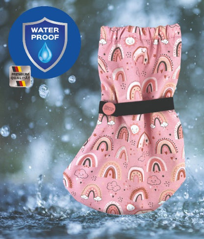 Regenfüßlinge mit Vlies - Regenbogen