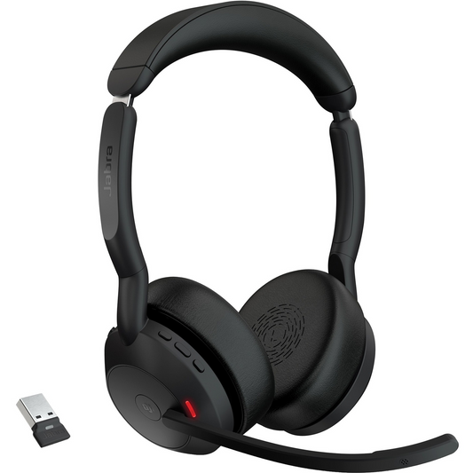 Jabra Evolve2 55 Kopfhörer Kabellose Kopfbänder Büro/Telefonzentrum Bluetooth Ladehalterung Schwarz (25599-999-999)-0