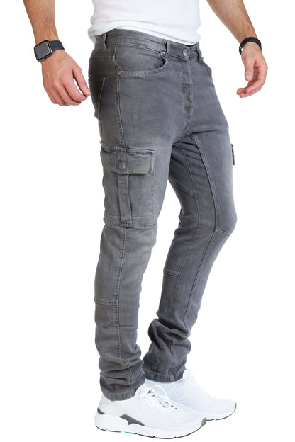 STYLEKO Cargo Jeans Hose Gürtelschlaufen