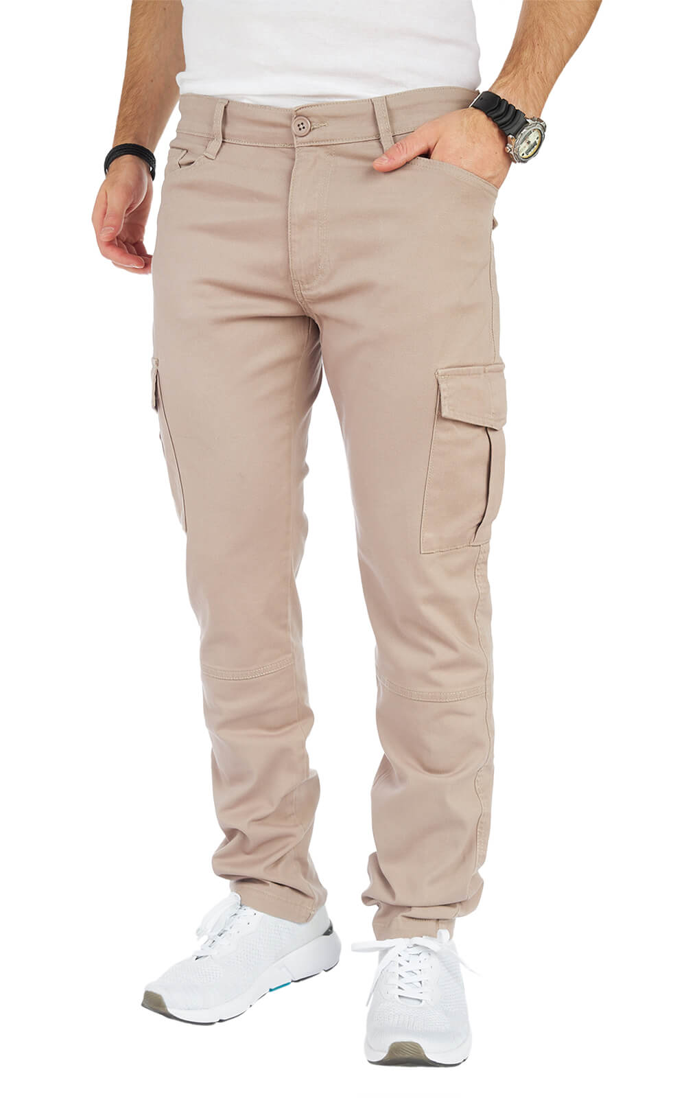 STYLEKO Cargo Freizeithose Slim fit mit Gürtelschlaufen