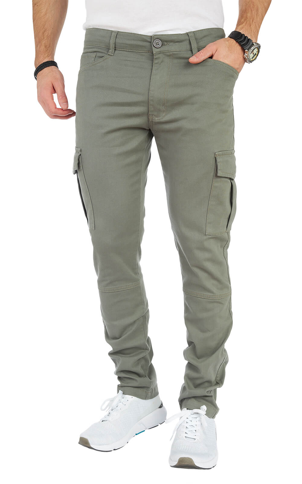 STYLEKO Cargo Freizeithose Slim fit mit Gürtelschlaufen