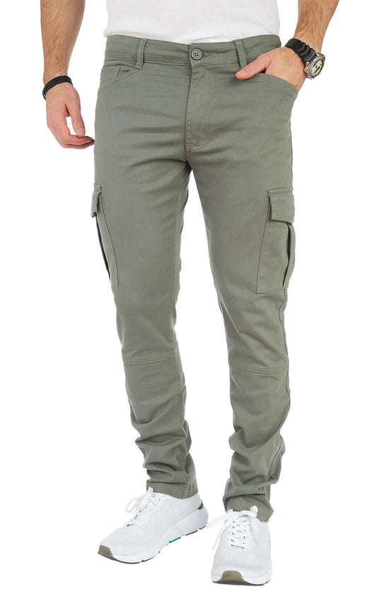 STYLEKO Cargo Freizeithose Slim fit mit Gürtelschlaufen