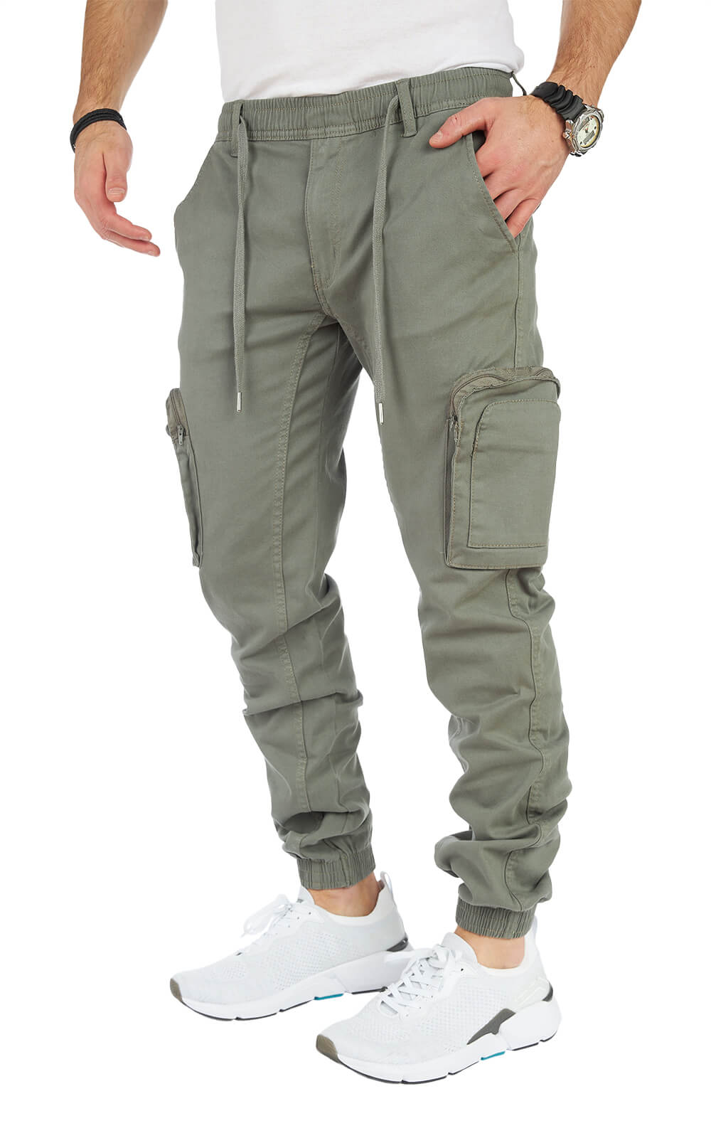 STYLEKO Stylische Cargo-Freizeithose Slim fit mit Elastischer Hosenband