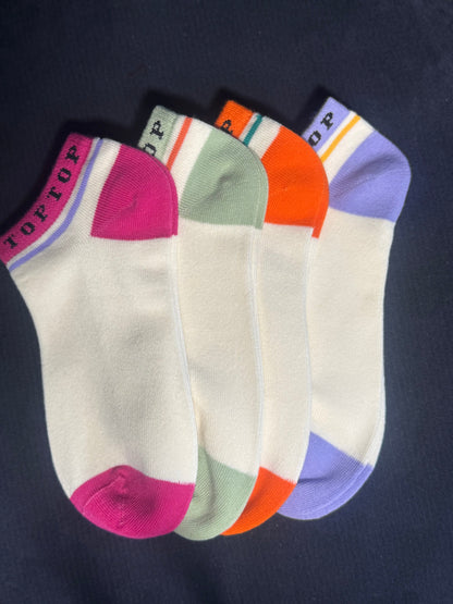 4 PACK - CHAUSSETTES COURTES EN COTON