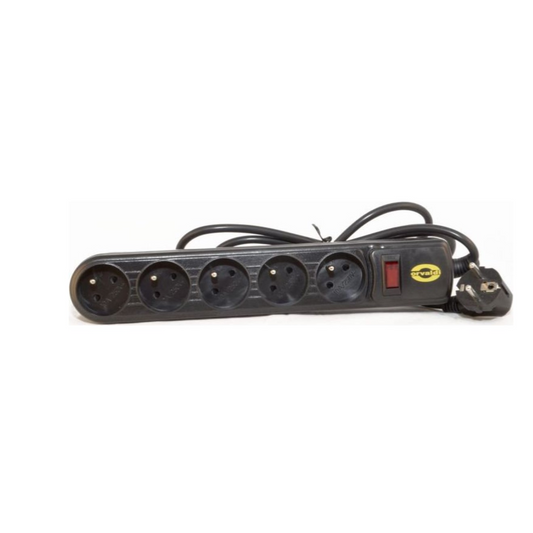 Orvaldi ORV-5 5-polig Überspannungsschutz mit Verteiler-Schalter - 3m - Schwarz (AP5-3M)-0