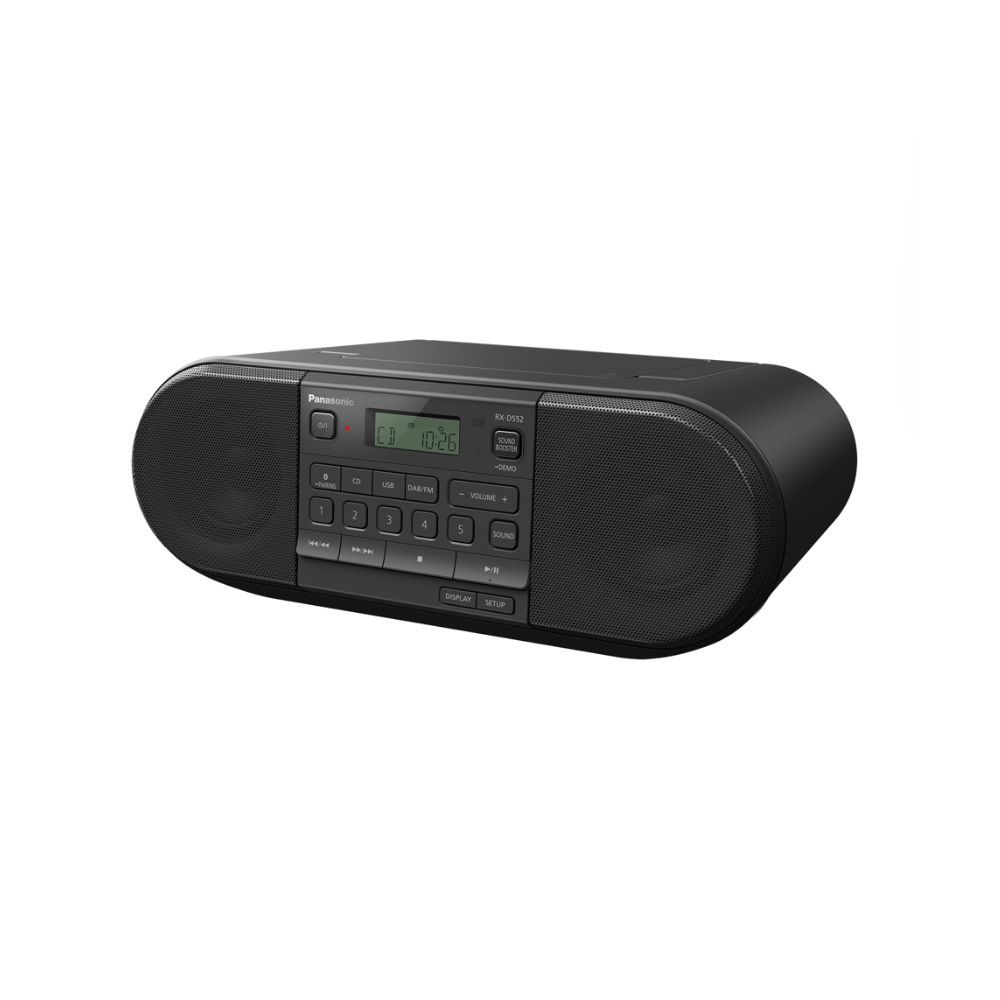 Panasonic Radio portabil RX-D552E-K, 20W, Bluetooth, CD, USB, DAB, Tuner FM, Schwarz (RXD552E-K)