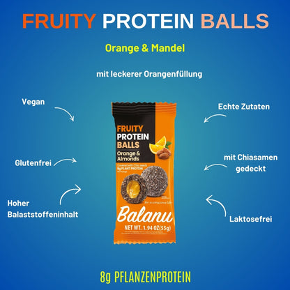 Fruity Protein Bällchen Orange & Mandeln 55 Gr x 6