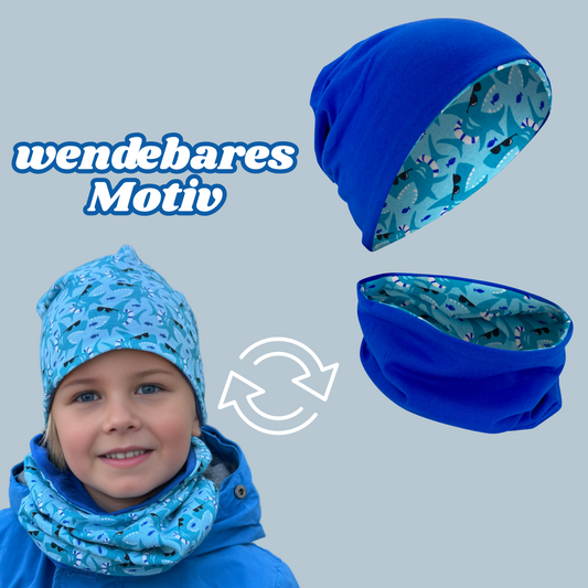 Kinder Beanie Mütze Beanie & Loop Set - Hai