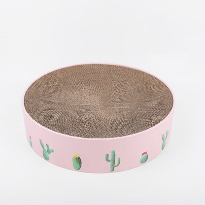 Durable Round Cat Scratch Board Bed and Toy