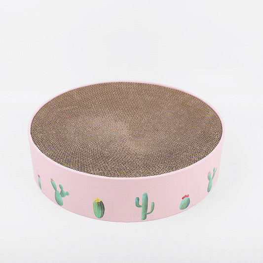 Durable Round Cat Scratch Board Bed and Toy