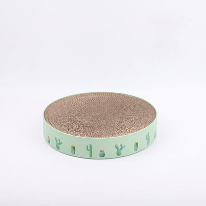 Durable Round Cat Scratch Board Bed and Toy