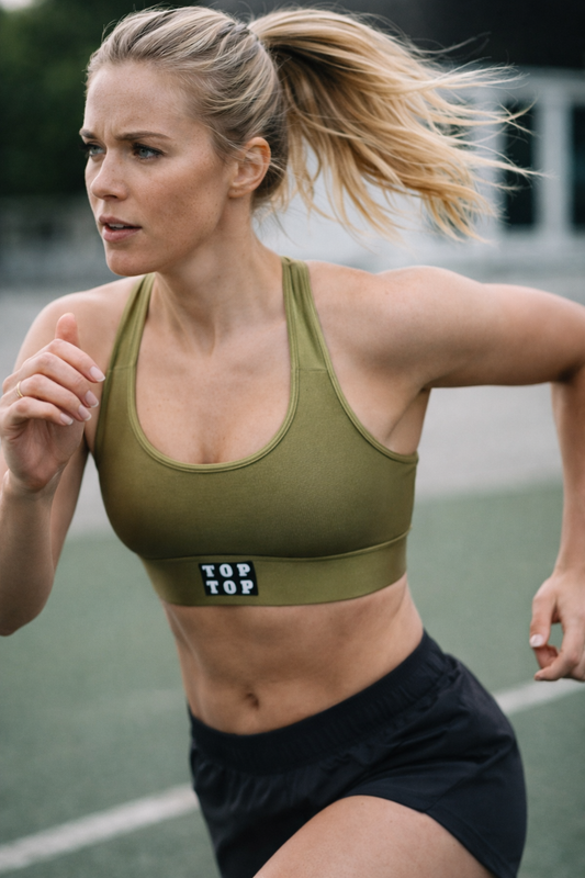 Soutien-gorge sport - Khaki (Pads intégrés et permanents)